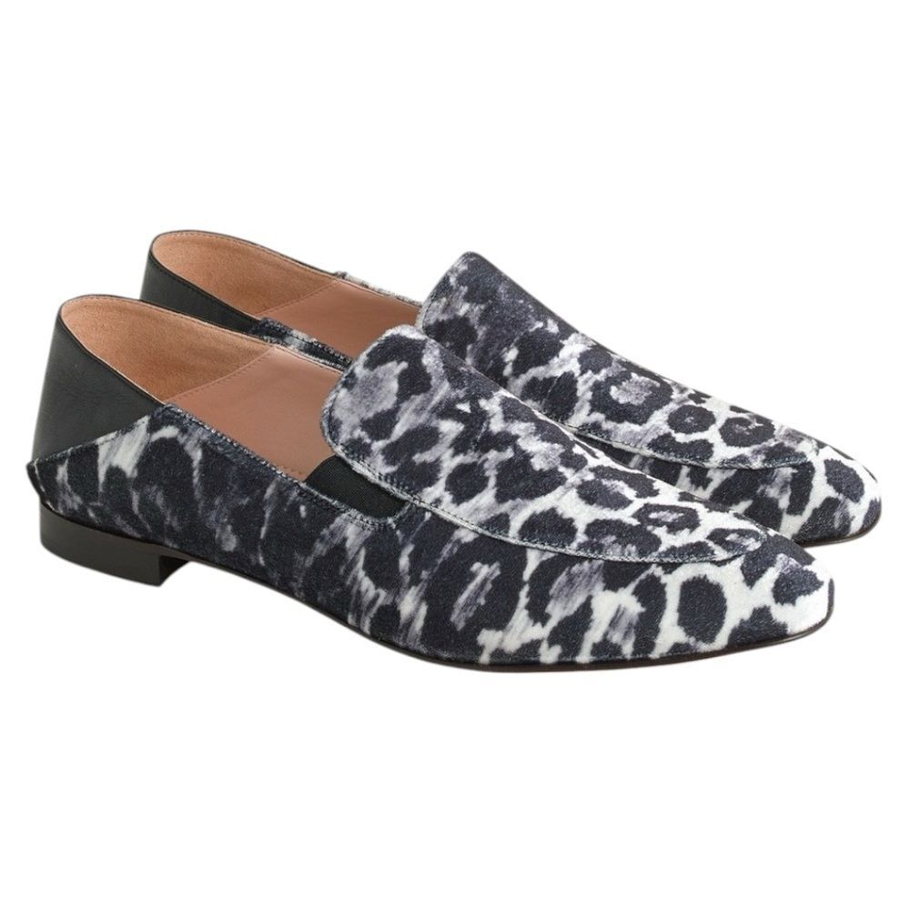 J CREW Velvet Leopard Convertible Smoking Slippers Loafers J7650 8